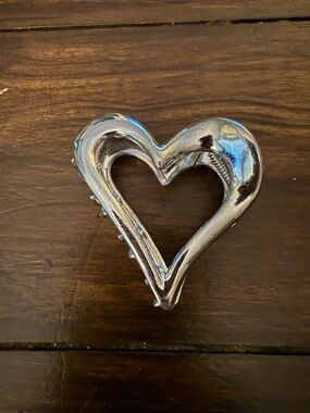 Silver Heart Hair Clip